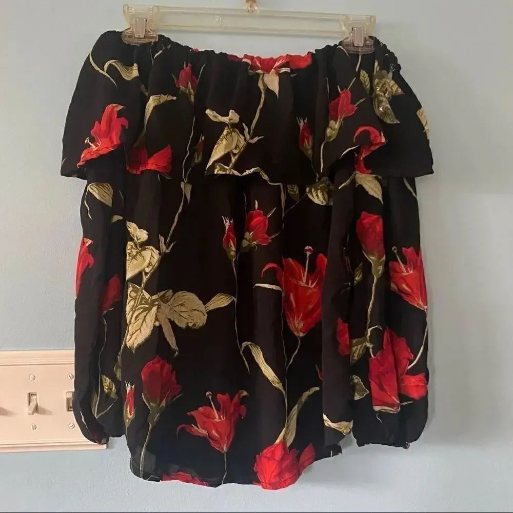 Charlotte Russe Floral Off the Shoulder Top